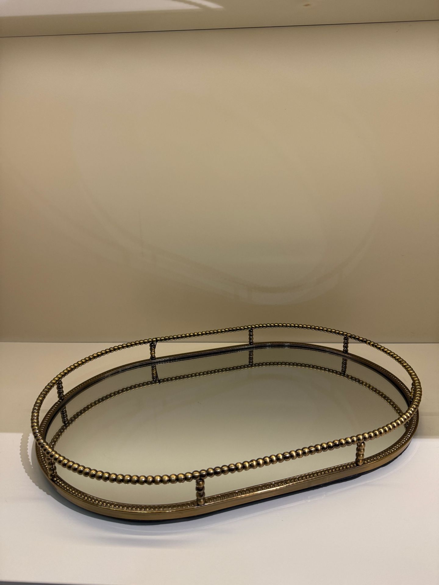 Antik Aynalı Oval Tepsi