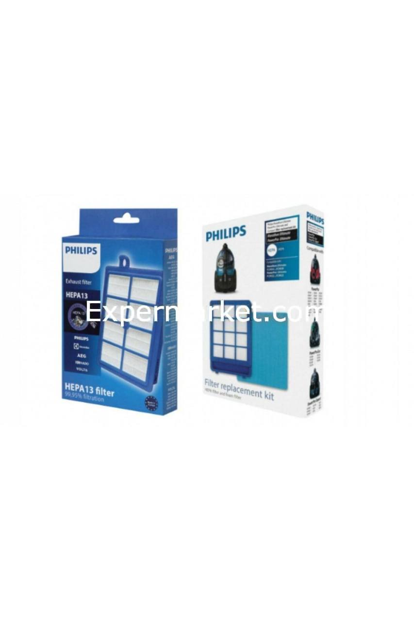 PHILIPS Xb 9185 MARATHON ULTİMATE FİLTRE SETİ KOMPLE ÖN FİLTRE VE ARKA FİLTRE SETİ ( Sünger Dahil )