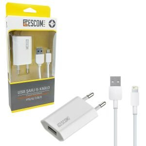 ŞARJ ADAPTÖR IPHONE APPLE 1.1A ESCOM GOLD ESC-407