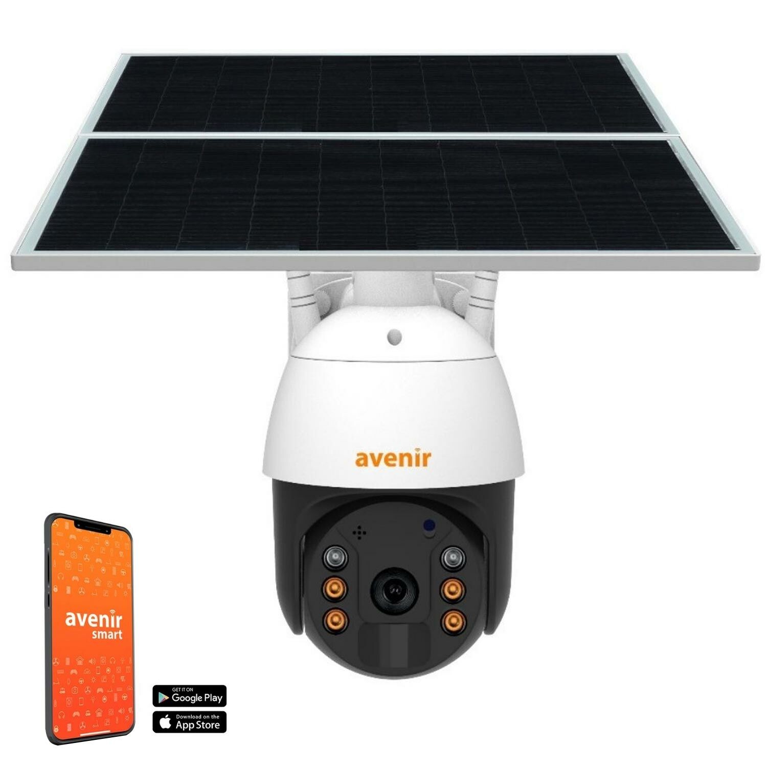 AVENİR AV-S424 Dome Solar Smart Güvenlik Kamerası 2mp 3.6mm Wi-Fi Ptz Renkli Gece Görüş Harekete Duyarlı