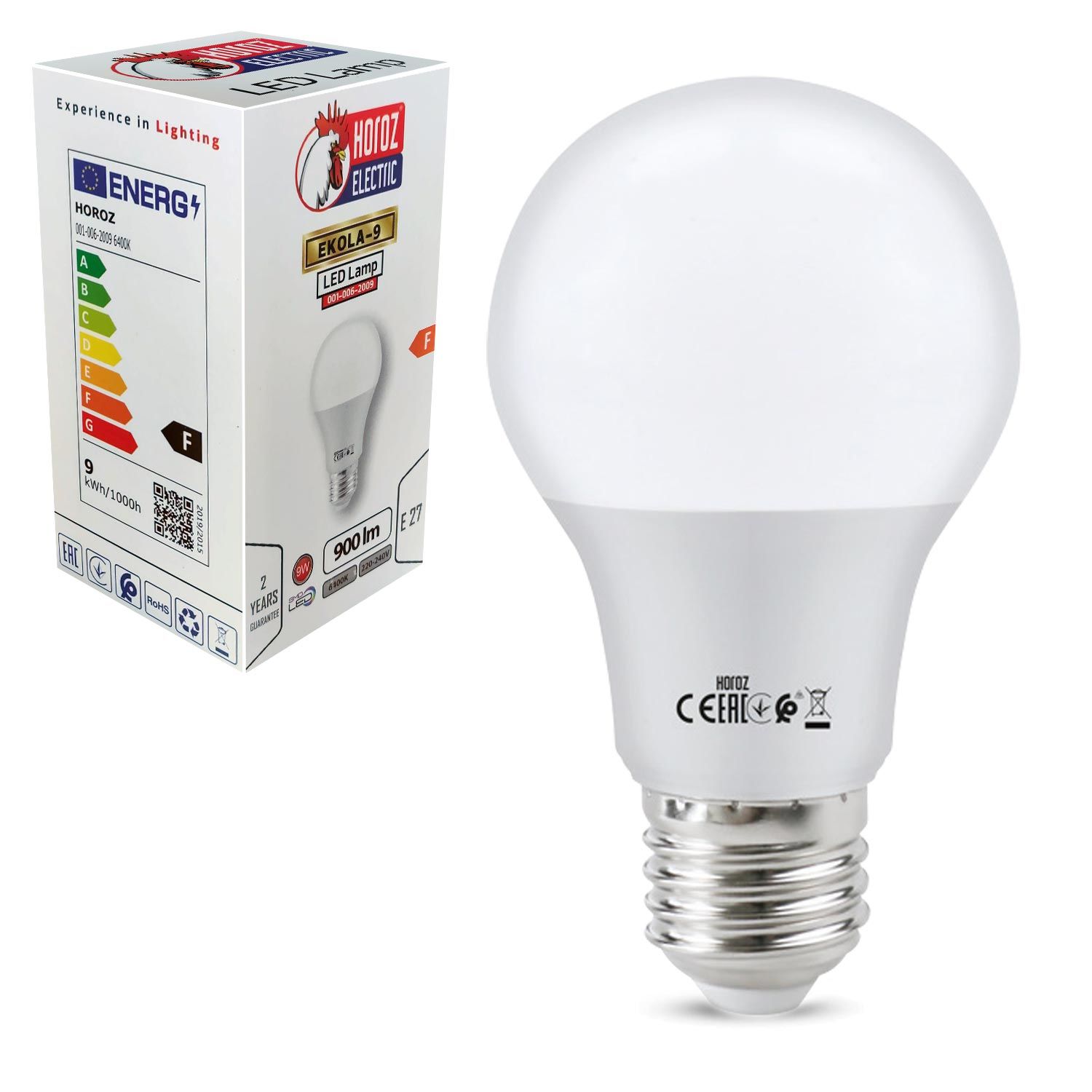 LED AMPÜL 220V 9W 900 LÜMEN BEYAZ E27 HOROZ EKOLA-9