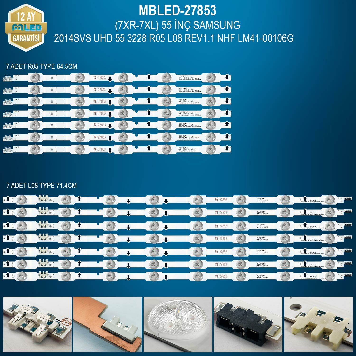 MBLED (7XR-7XL) 55 İnç Samsung 2014Svs Uhd 55 3228 R05 L08 Rev1.1 Nhf Lm41-00106G