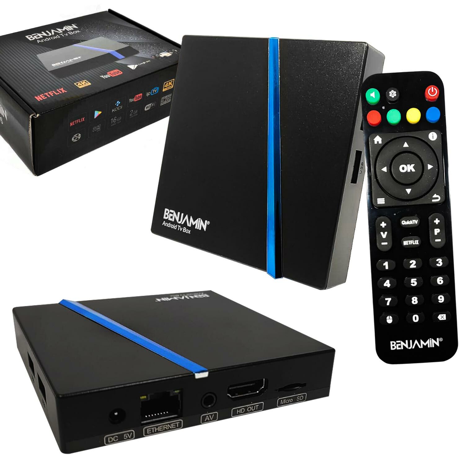 ANDROİD TV BOX 2GB RAM 16GB ROM BENJAMİN BJ-A216