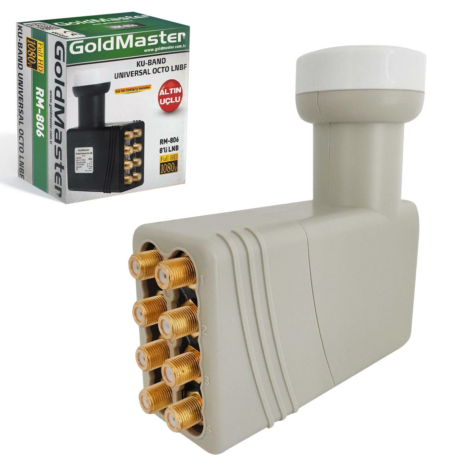 LNB SEKİZLİ (OCTO) 0.3DB 3D FHD GOLDMASTER RM-806