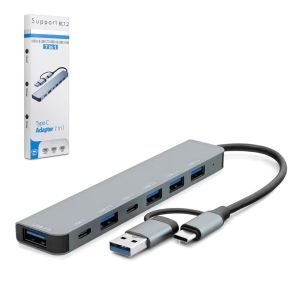 ÇEVİRİCİ ADAPTÖR 7 IN 1 USB 3.0 TYPE-C TO USB 2.0 USB 3.0 TYPE-C HADRON HDX-7827