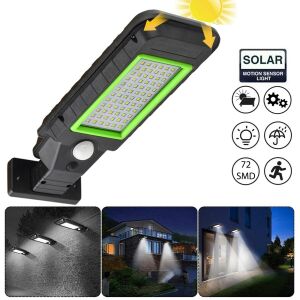 SOLAR GÜNEŞ ENERJİ AYDINLATMA LAMBASI SENSÖRLÜ 72 LED SİLVER TOSS ST-8011B