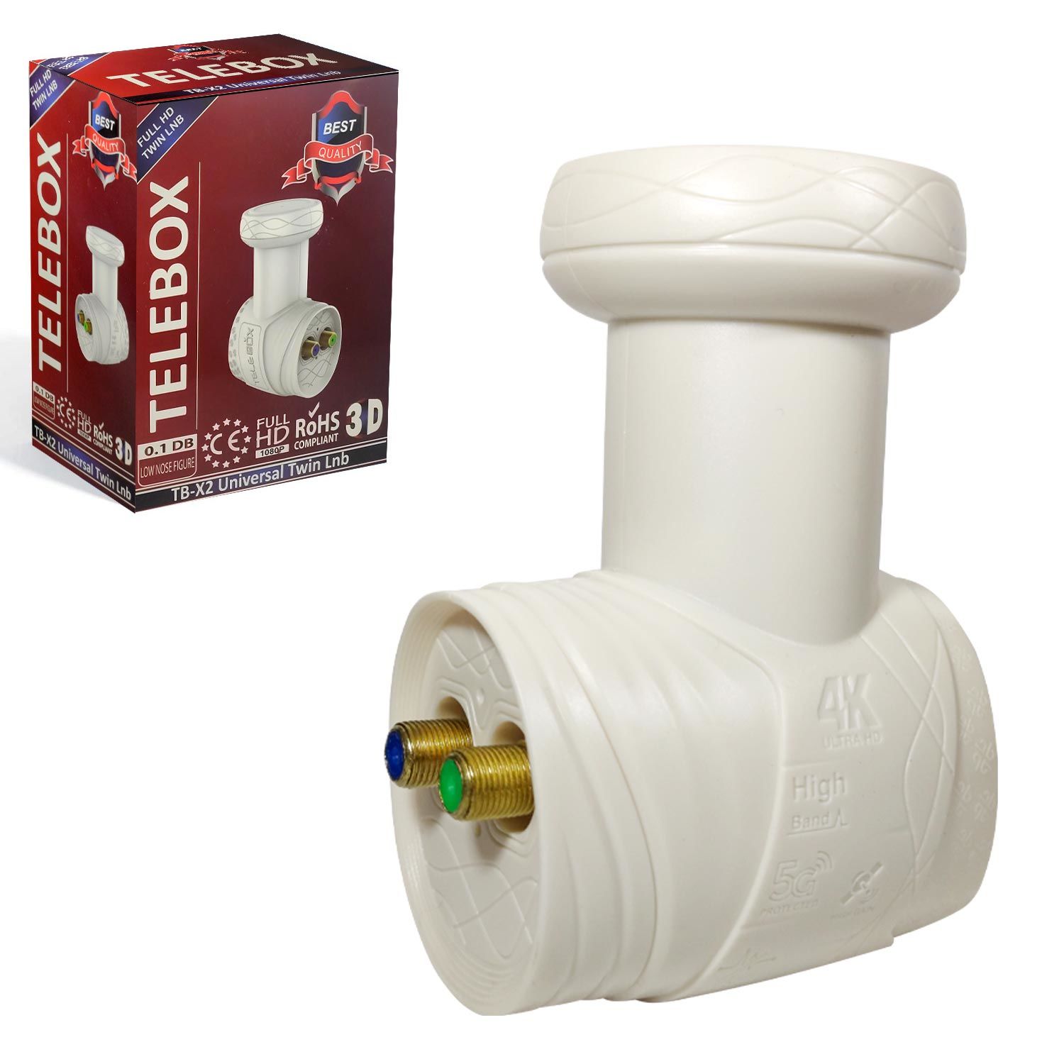 LNB İKİLİ (TWIN) GOLD 0.1DB 3D FHD TELEBOX TB-X2