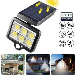 SOLAR GÜNEŞ ENERJİ AYDINLATMA LAMBASI SENSÖRLÜ 120 COB LED SİLVER TOSS ST-140