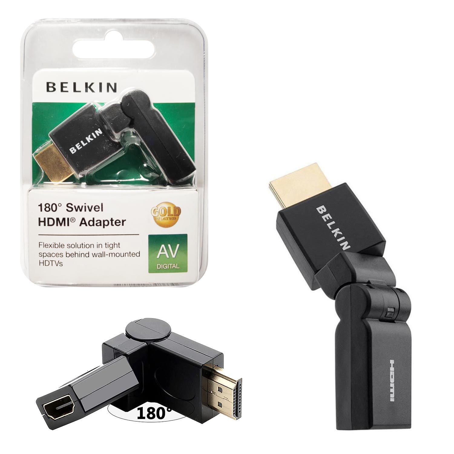 HDMI ARA APARAT ERKEK DİŞİ OYNAR BAŞLIK L TİP BELKIN BLK-F3Y039BF