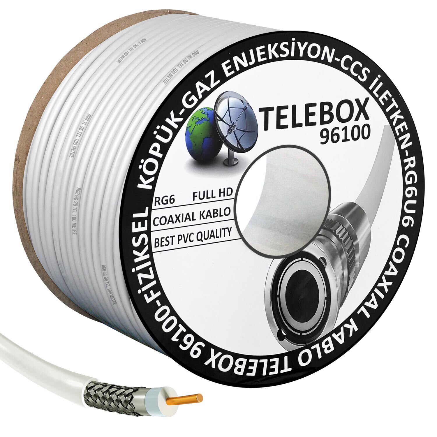 TELEBOX Anten Kablosu Rg6 U4 96 Tel 100 Metre