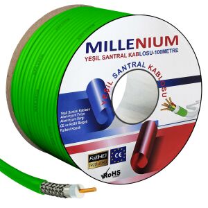 MILLENIUM Anten Kablosu Rg6 U4 100 Metre Yeşil