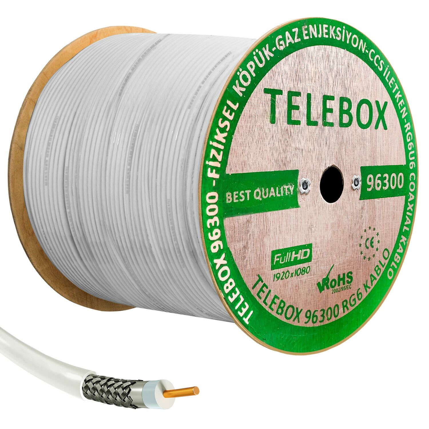 TELEBOX Anten Kablosu Rg6 U4 96 Tel 300 Metre