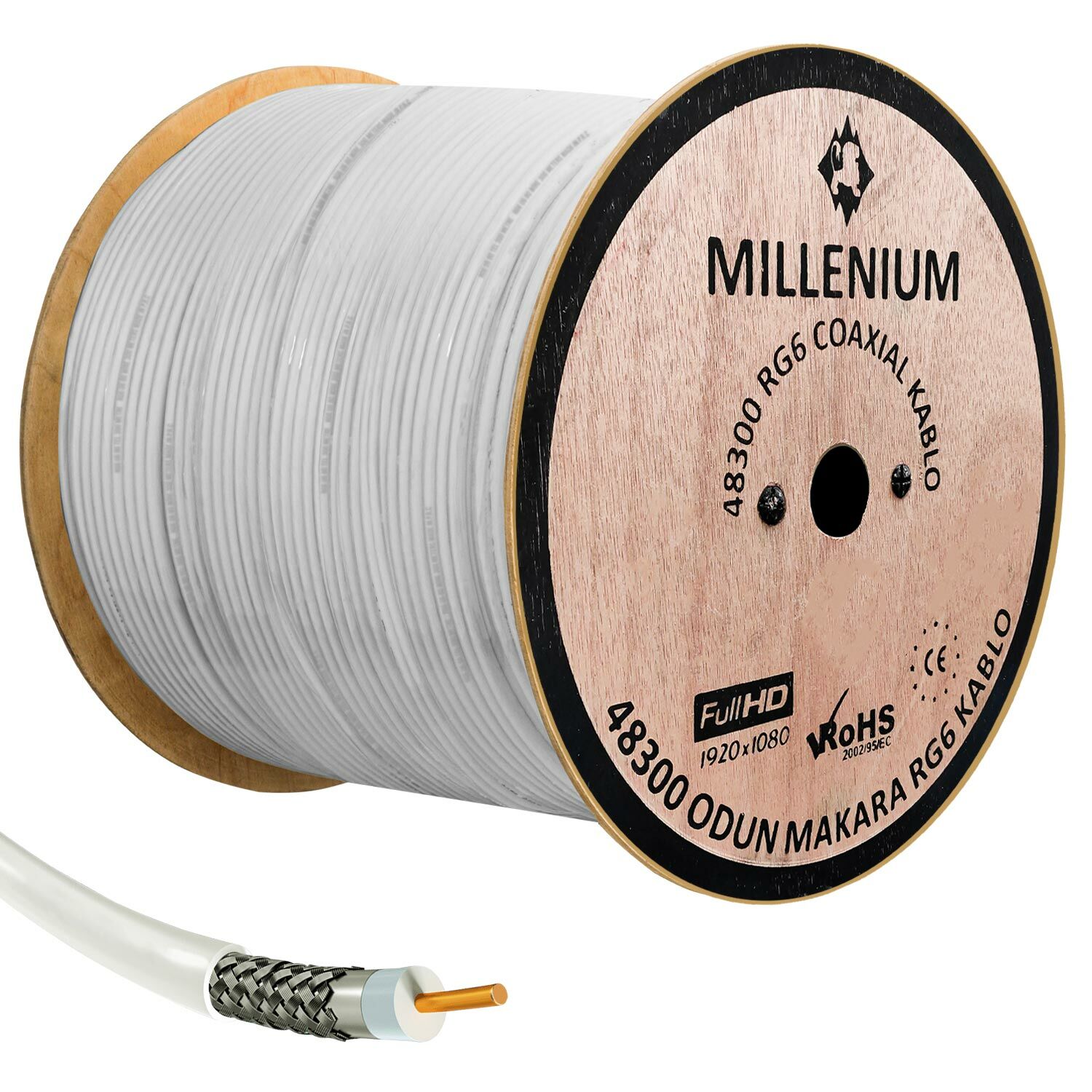 MILLENIUM Anten Kablosu Rg6 U4 48 Tel 300 Metre