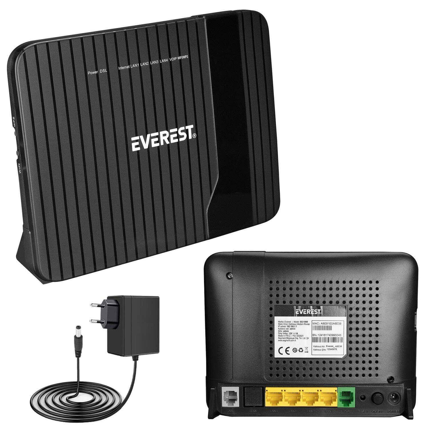 KABLOSUZ MODEM ROUTER 4 PORT 300 MBPS ADSL2+VDSL2 EVEREST SG-V400