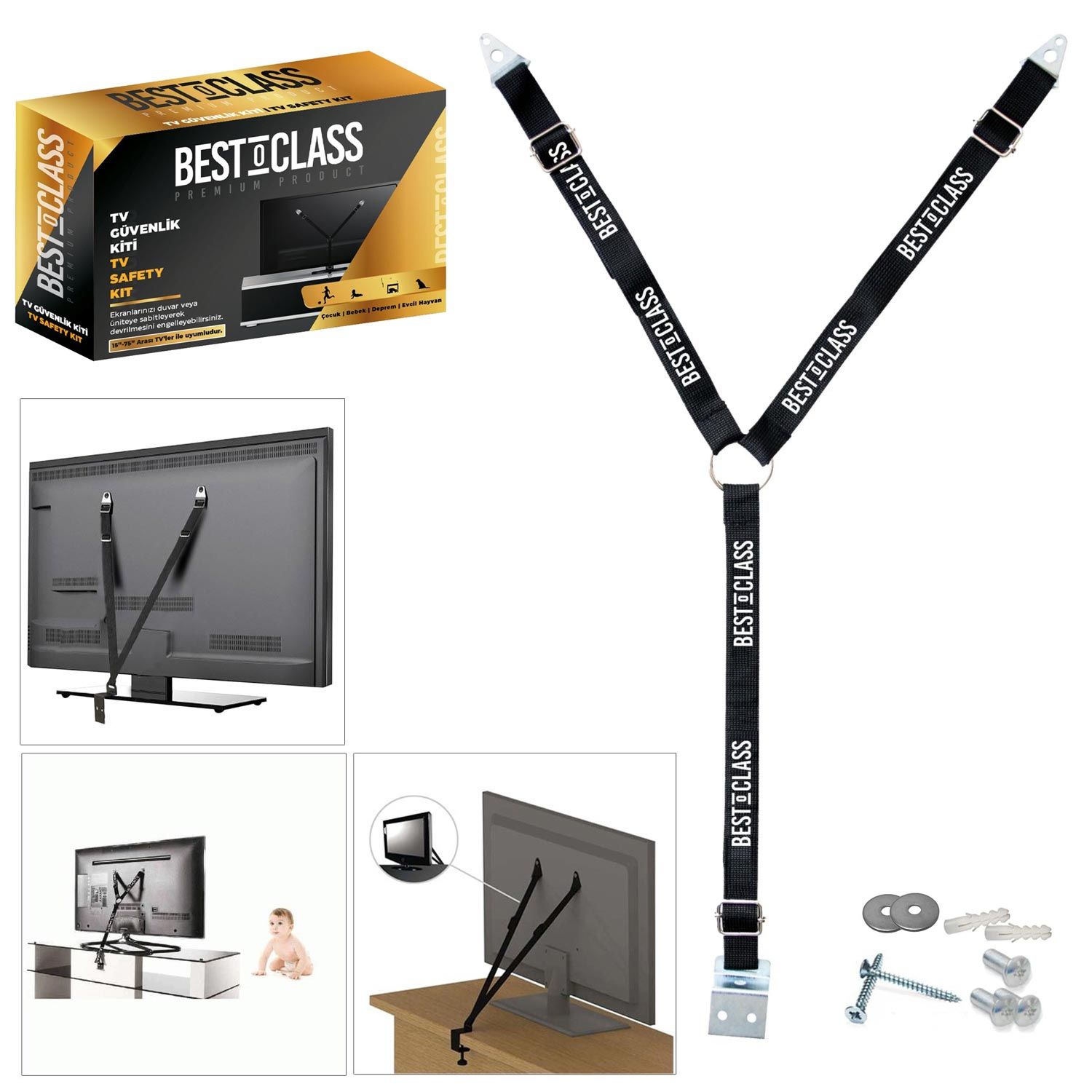 LCD LED TV GÜVENLİK KEMERİ 15- 75 BESTOCLASS