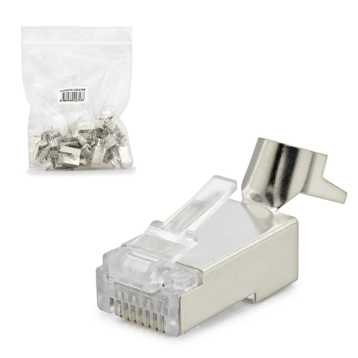 RJ45 SOKET METAL CAT7 (20 ADET) HADRON HDX-5055