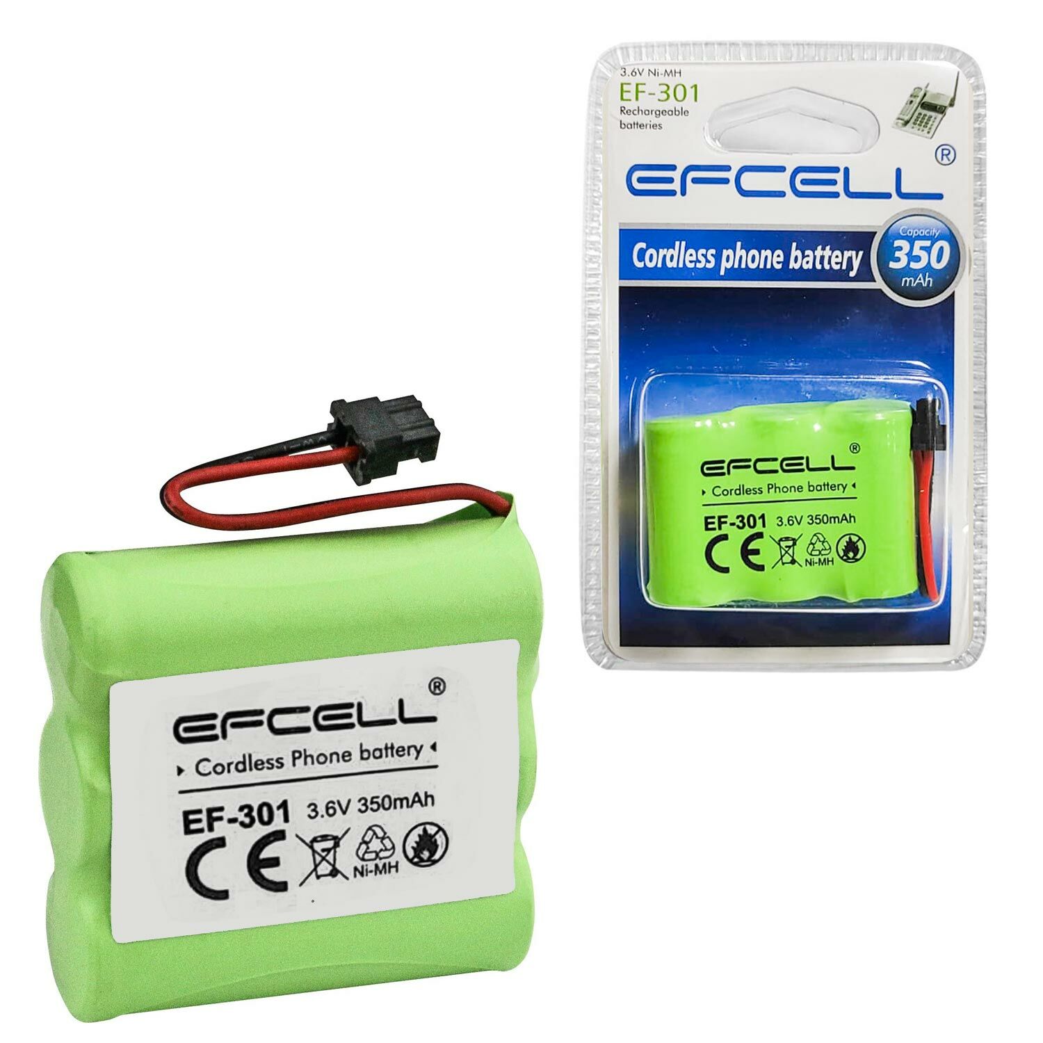 ŞARJLI TELSİZ TELEFON PİLİ 3.6V 350MAH Nİ-MH EFCELL EF-301