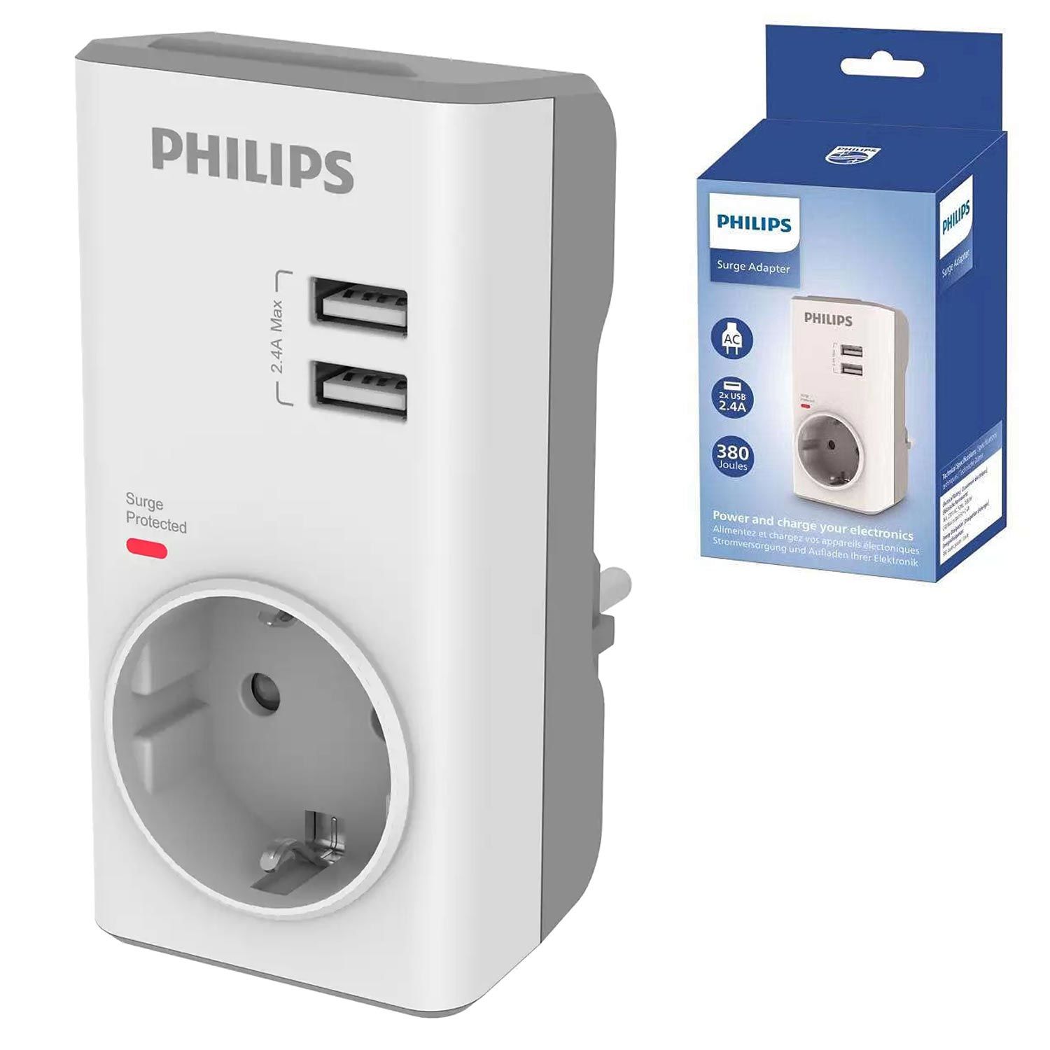 AKIM KORUMALI PRİZ 380 JOULE 2XUSB PHILIPS CHP4010W