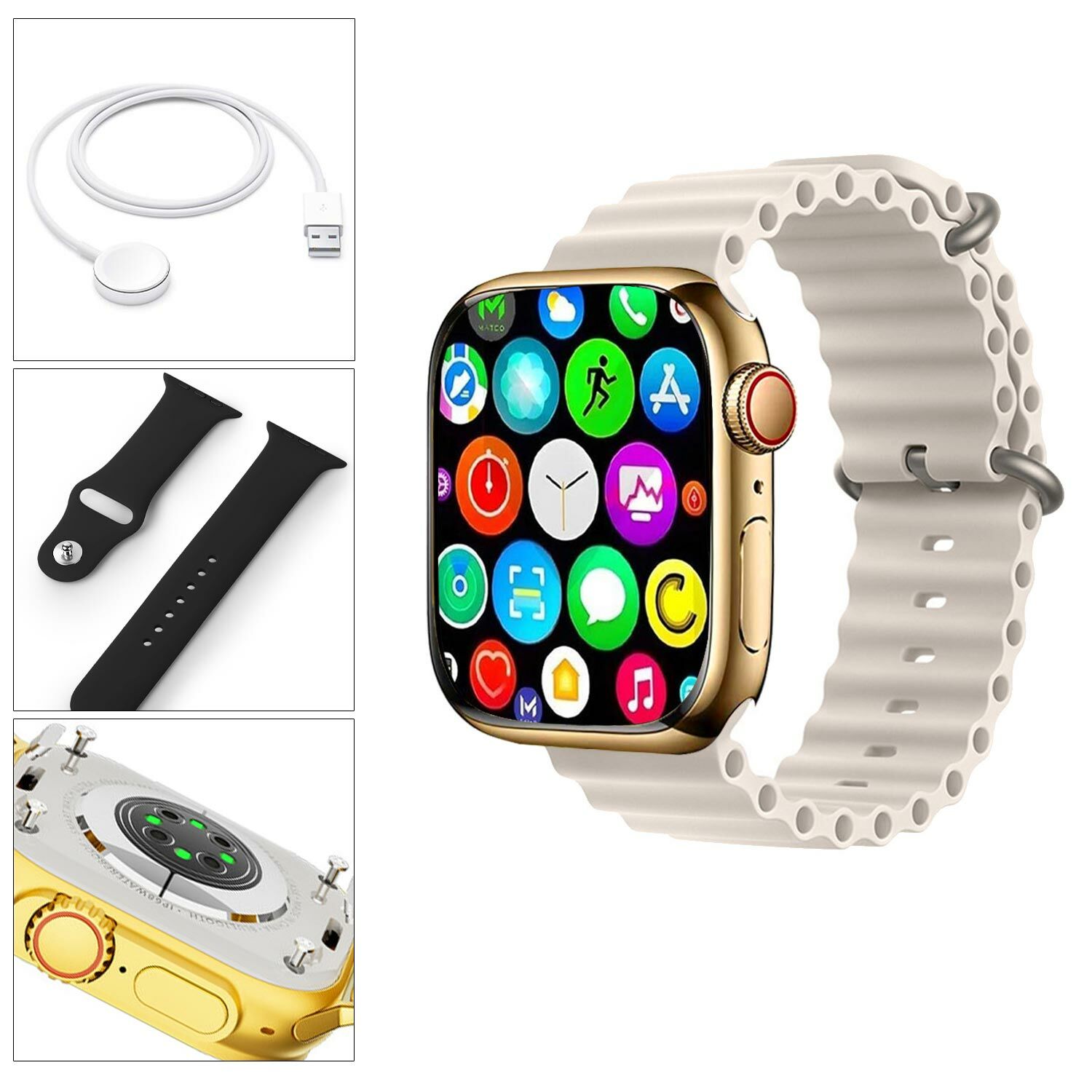 WATCH AKILLI SAAT IOS ANDROID KABLOSUZ ŞARJ BLUETOOTH KD500 ULTRA