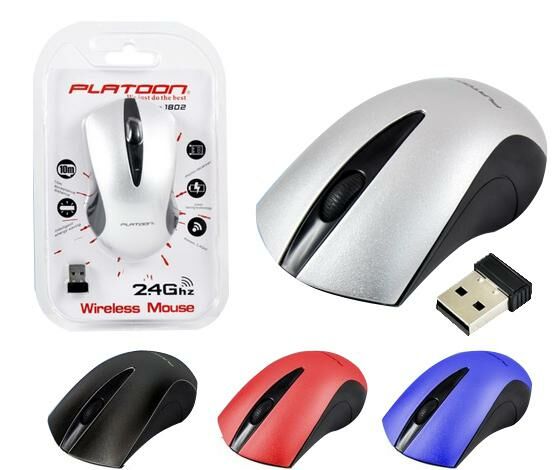 MOUSE KABLOSUZ WIRELESS 2.4GHZ PLATOON PL-1802