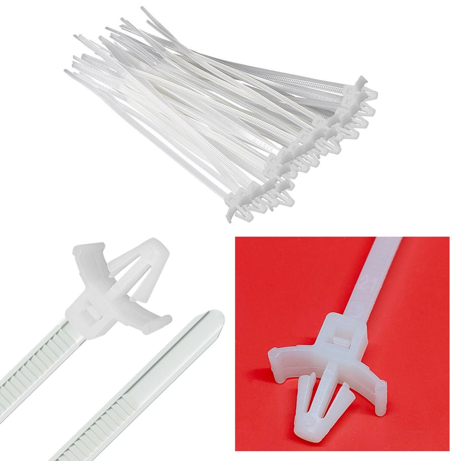 DÜBELLİ KABLO BAĞI BEYAZ 20CM 4.8MM PLASTİK CIRT KELEPÇE NAYLON (100 ADET) JAMESON JDKB-4820