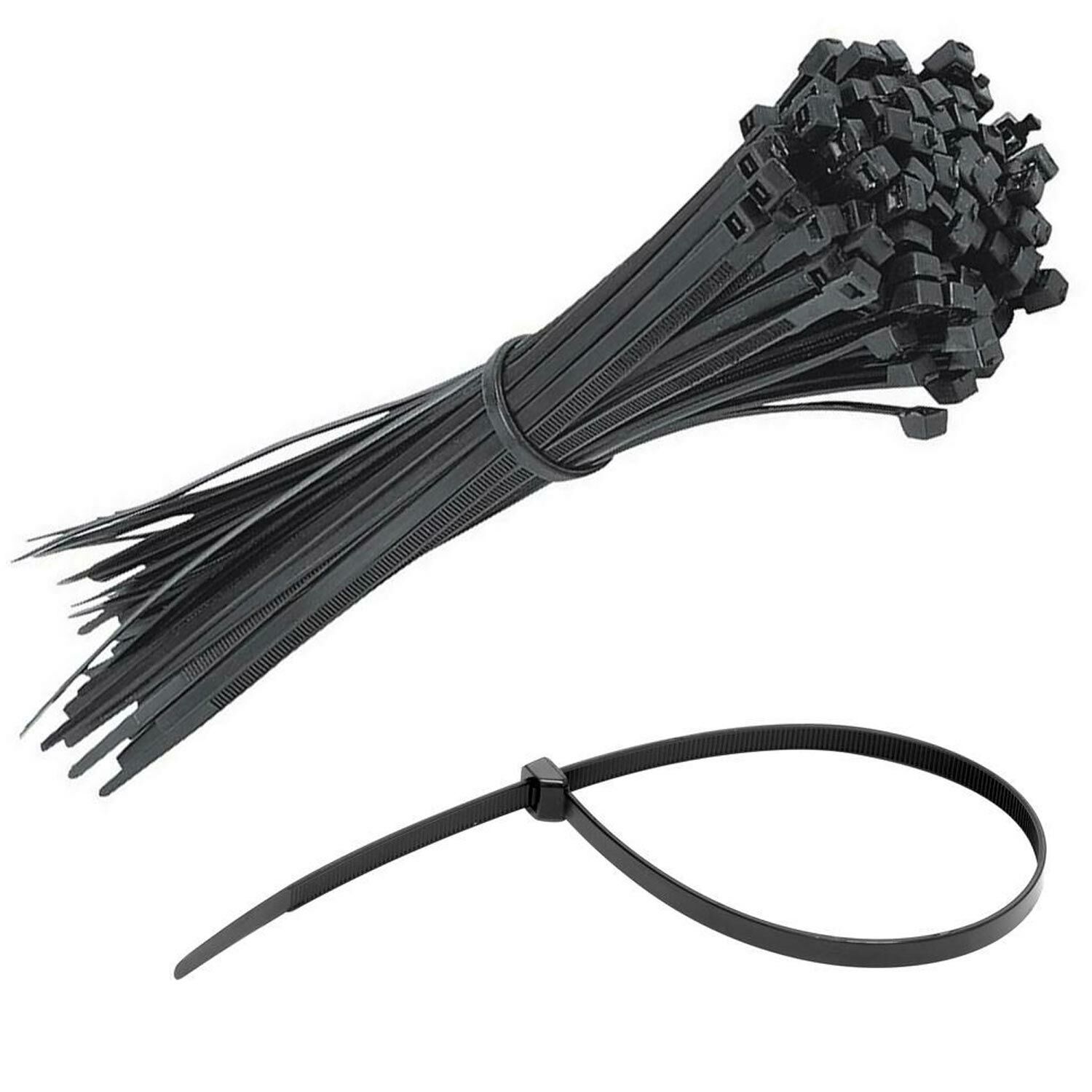 KABLO BAĞI SİYAH 30CM 7.6MM PLASTİK CIRT KELEPÇE NAYLON (100 ADET) JAMESON JKB-7630S