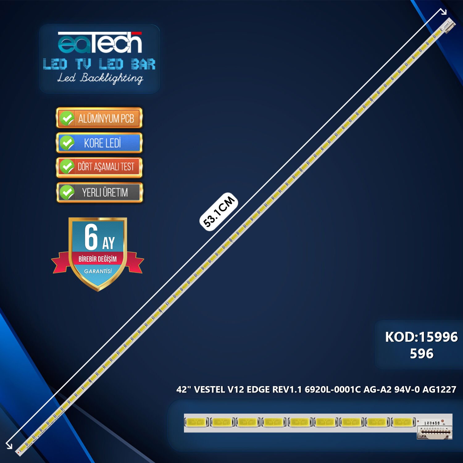 KOD-596 42 VESTEL SUNNY V12 EDGE REV1.1 1 6920L-0001C AG-A2 94V-0 AG1227 PNA451 6916L0912A 53.1CM 60LED