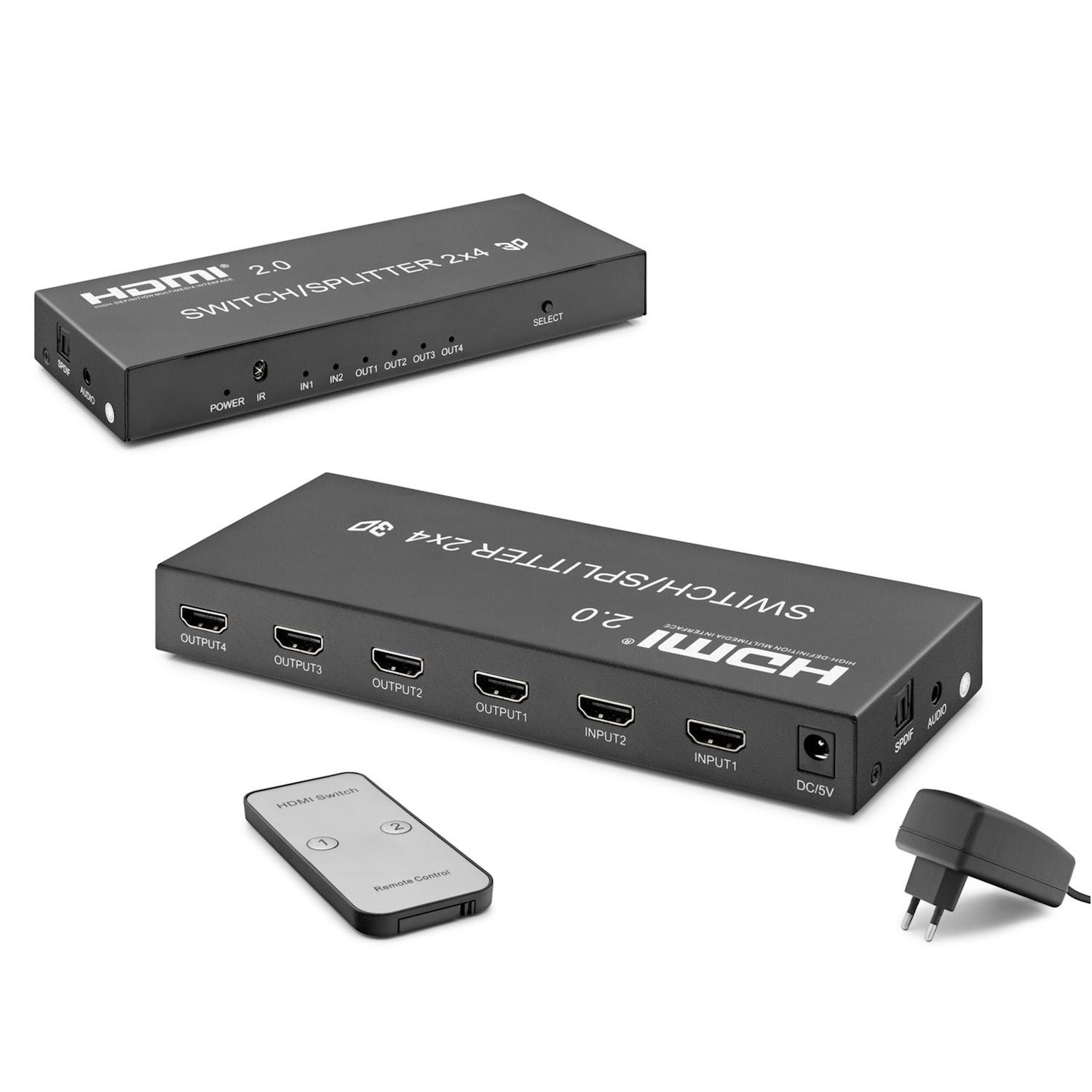 HDMI SPLİTTER SWITCH 2 GİRİŞ 4 ÇIKIŞ HADRON HD-270