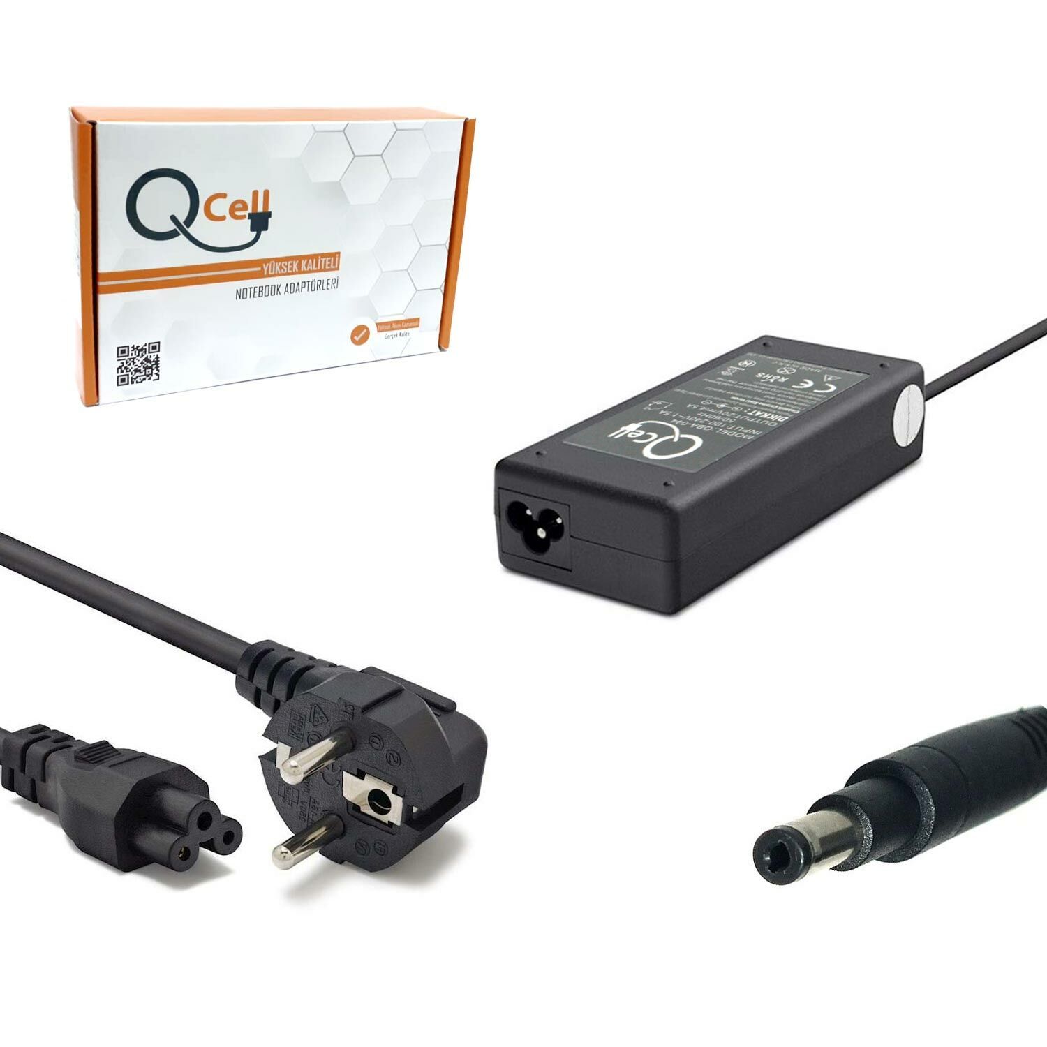 NOTEBOOK ADAPTÖR HP 65W 19.5V 3.33A 4.8X1.7MM QCELL QBA-026
