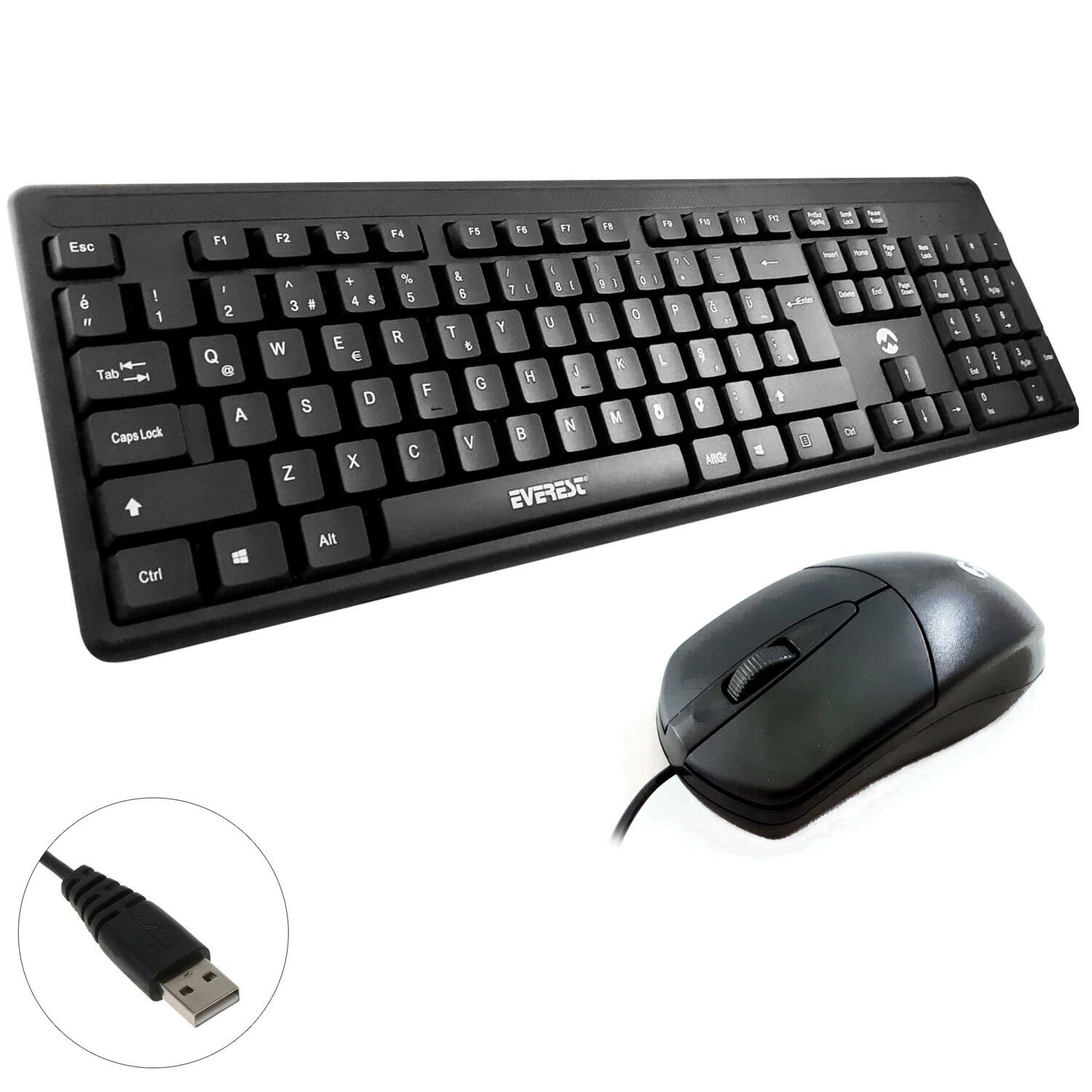 KABLOLU KLAVYE Q MOUSE SETİ EVEREST KM-515