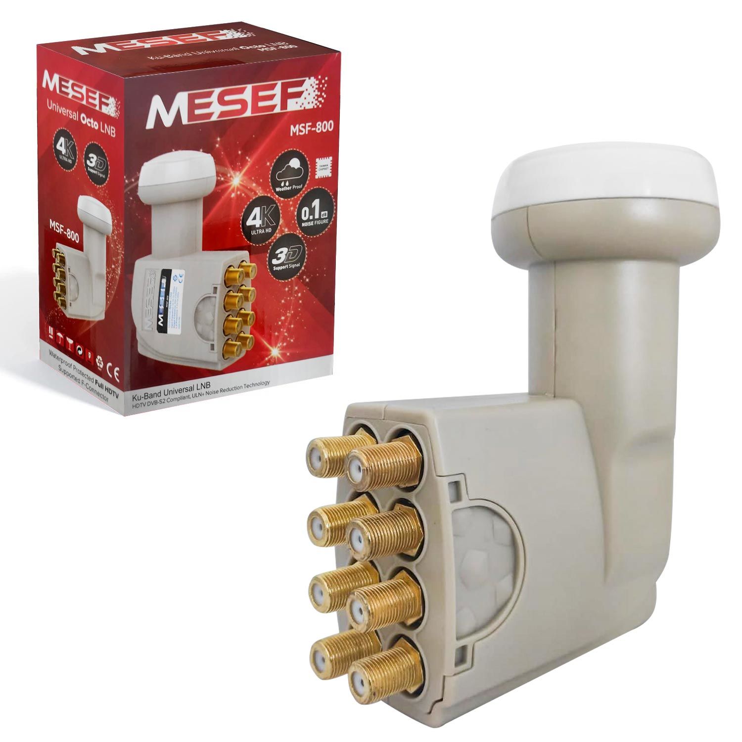 LNB SEKİZLİ (OCTO) GOLD 0.1DB 3D 4K MESEF MSF-800