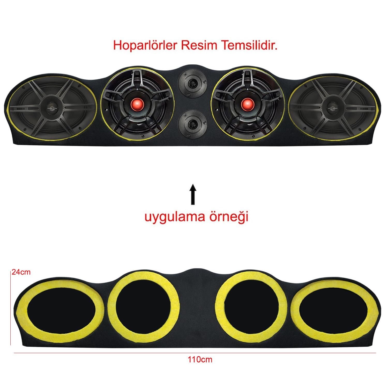 TOFAŞ DÖRTLÜ 2X20CM 2XOVAL 2X10CM TWEETER YUVALI HALKALI UNIVERSAL