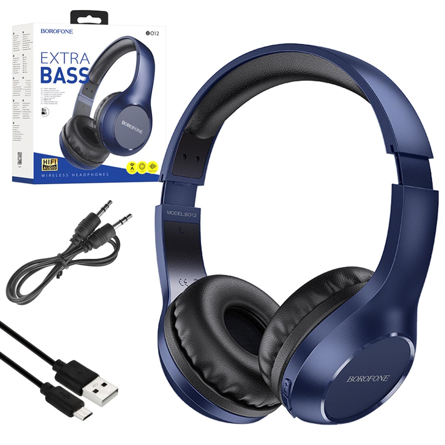 KABLOSUZ KULAK ÜSTÜ KULAKLIK BLUETOOTH BOROFONE BO-12