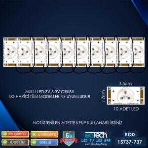 KOD-737 AKILLI TV LED 3V (LG HARİCİ TÜM MODELLER) KABLOLU (10 ADET)