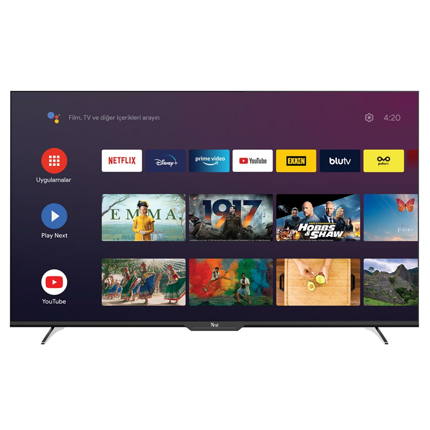 TELEVİZYON LED TV 55 (140CM) GOOGLE ANDROID TV UHD 4K UYDULU NEXT YE-55GFSG7-4K