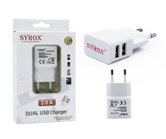 ŞARJ ADAPTÖR BAŞLIK 2XUSB 2A SYROX SYX-J20