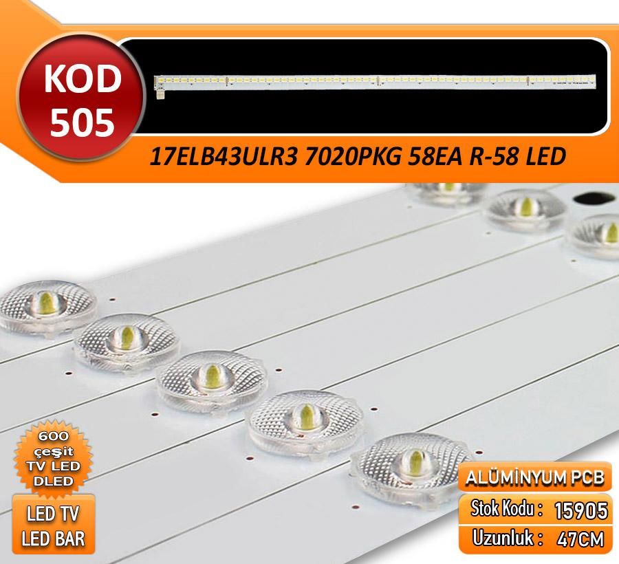 KOD-505 VESTEL 17ELB43ULR3 7020PKG 58EA R 47CM 58LED