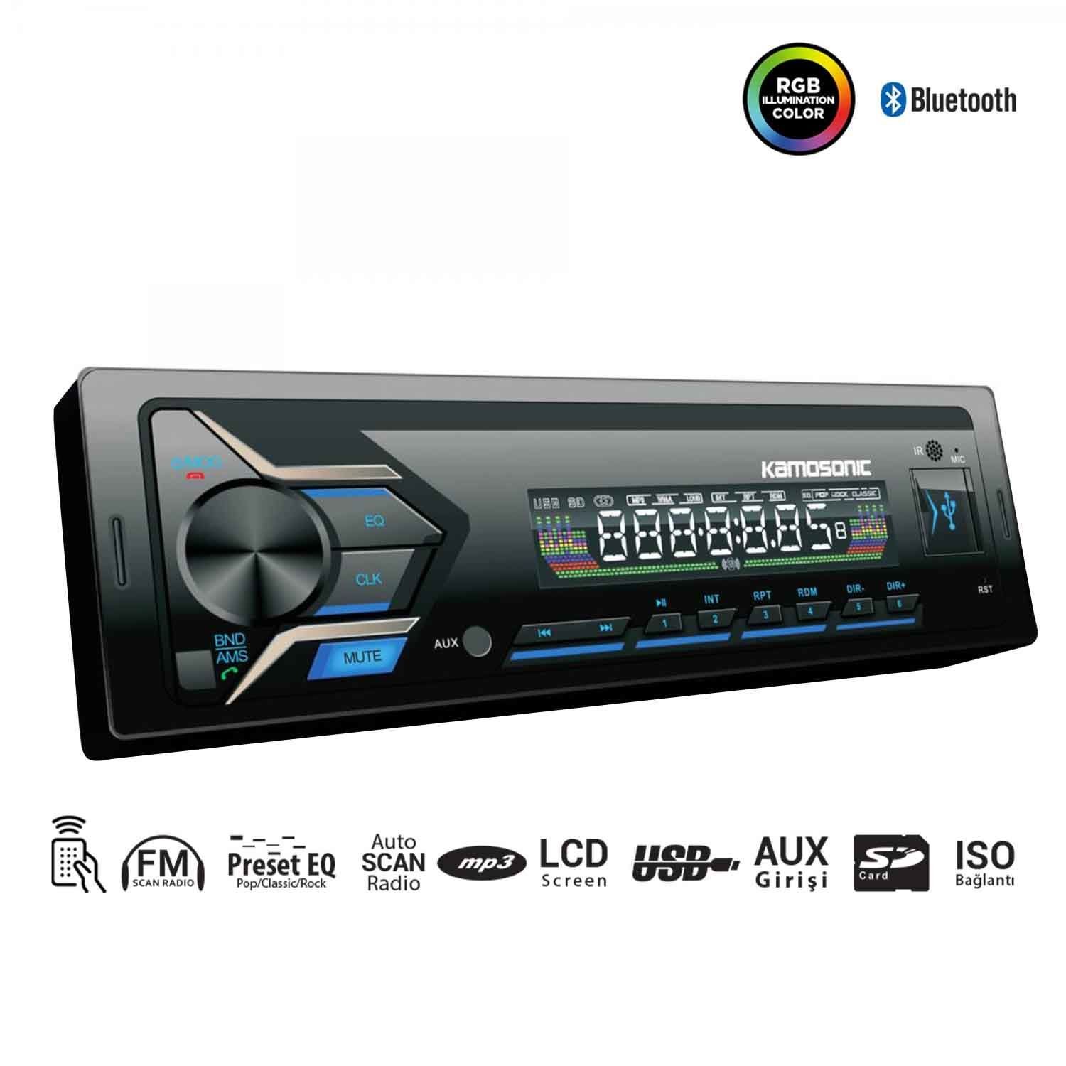 OTO TEYP 4X50W BT/USB/SD/FM/AUX KAMOSONIC KS-MX640