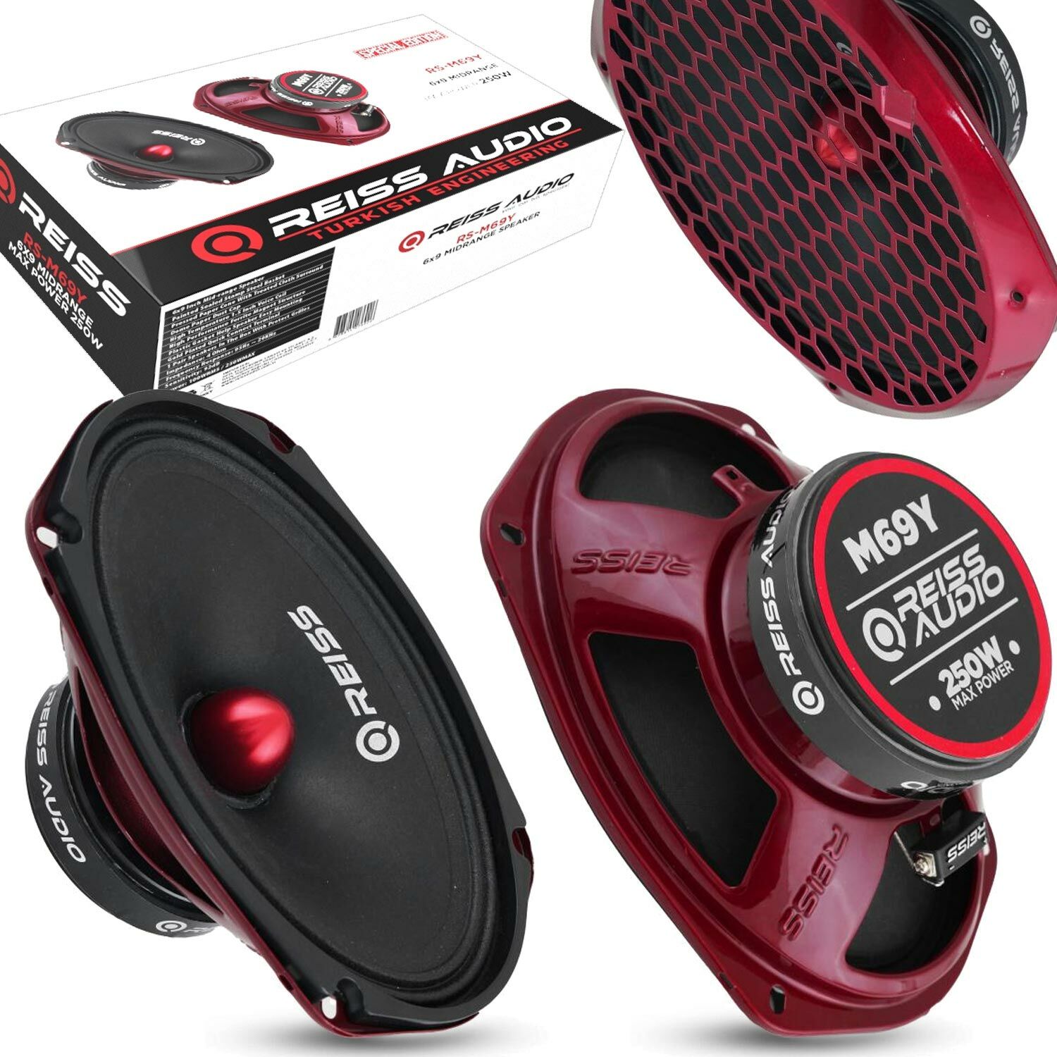 OTO MIDRANGE OVAL 6X9 250W 2 ADET REISS AUDIO RS-M69Y