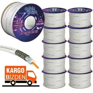 ANTEN KABLOSU RG6/U4 1.02MM 64TEL 100MT CABLECABLE (10 ADET KARGO BİZDEN)