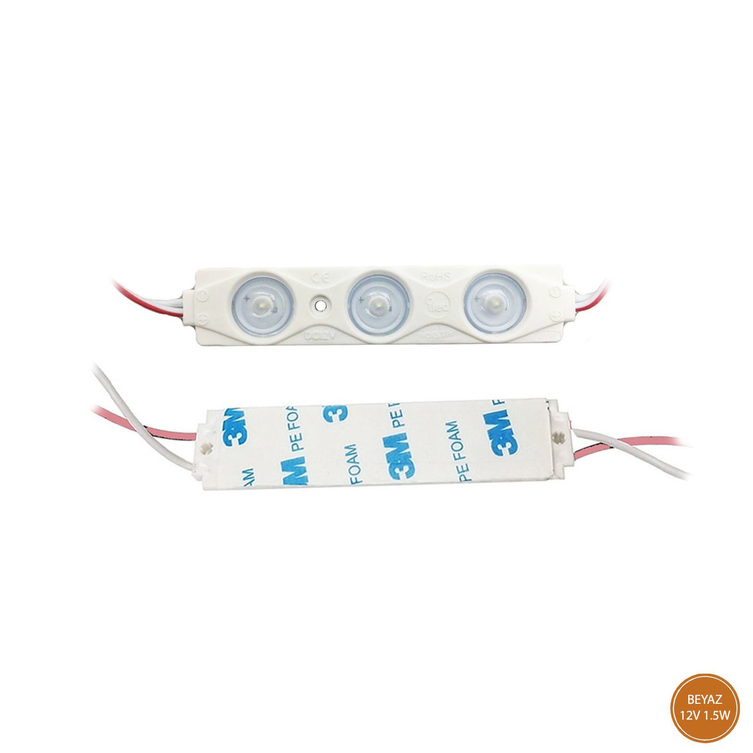 MODÜL LED 3X1 MERCEKLİ BEYAZ 8CM 12V 1.5W SU GEÇİRMEZ