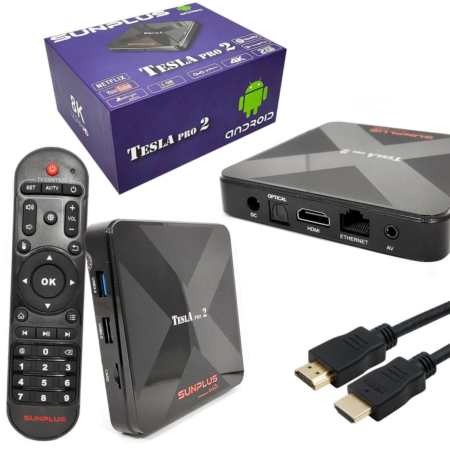 ANDROİD TV BOX 2GB RAM 16GB ROM HITECH TESLA PRO-2