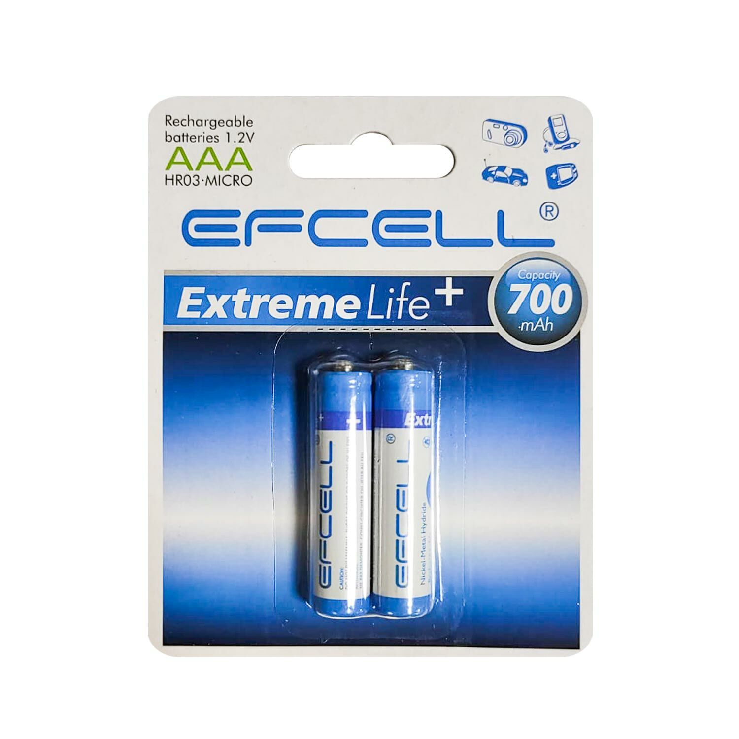 ŞARJLI PİL AAA İNCE KALEM 700MAH (2 ADET) Nİ-MH EFCELL HR-700AAA