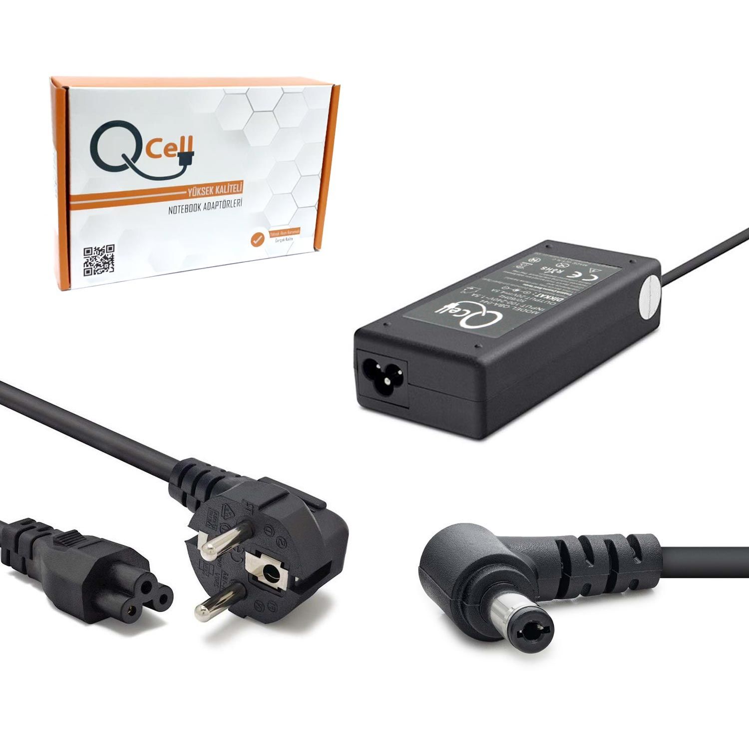 NOTEBOOK ADAPTÖR 90W 19V 4.74A 5.5X2.5MM QCELL QBA-001