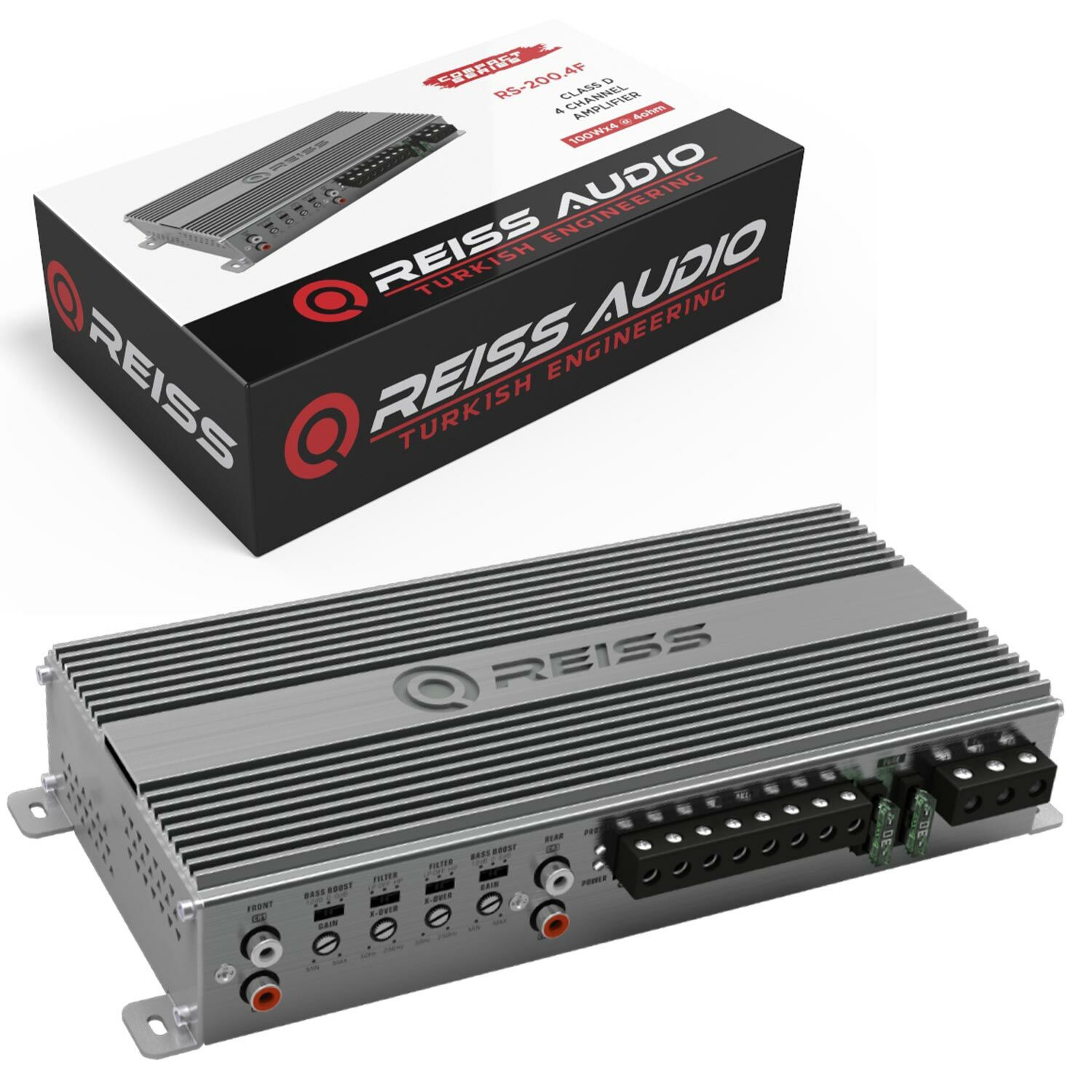 OTO ANFİ 400W 4 KANAL REISS AUDIO RS-F200.4D