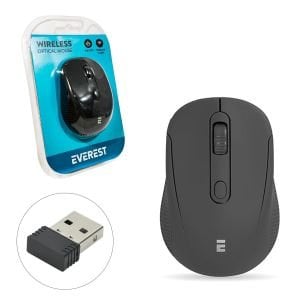 KABLOSUZ MOUSE 2.4GHZ 1600DPI SİYAH EVEREST SM-300