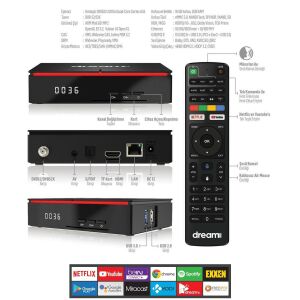 UYDU ALICI MİNİ ANDROID 2GB RAM 16GB ROM EXXEN NETFLIX WIFI YOUTUBE DREAMSTAR-A5 (2 YIL FREE IPTV)