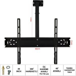 LCD LED TV TAVAN ASKI APARATI HAREKETLİ 42 49 55 106-140CM UFİX 6011