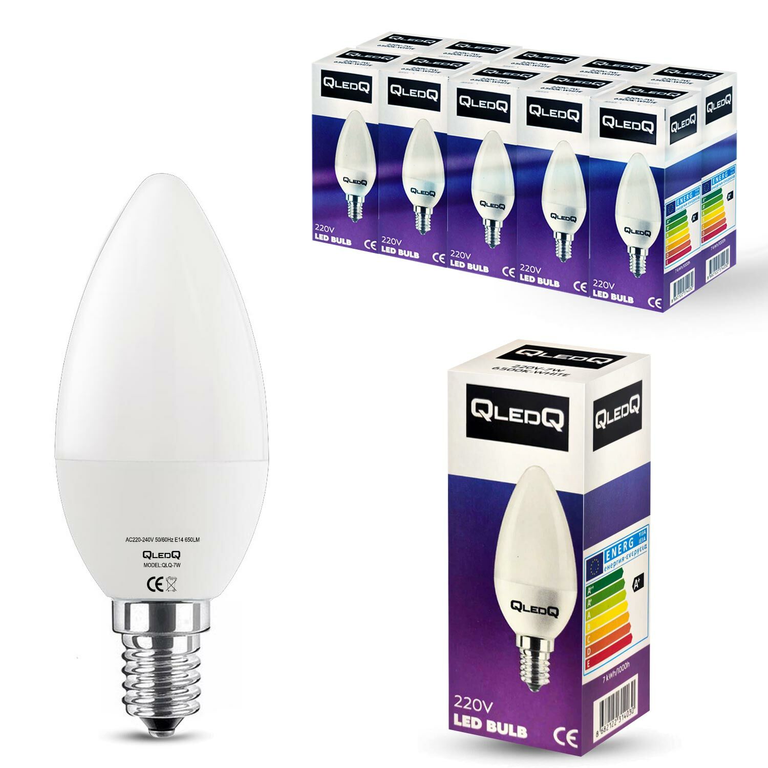 LED AMPÜL BUJİ MUM AVİZE 7W GÜNIŞIĞI E14 QLEDQ