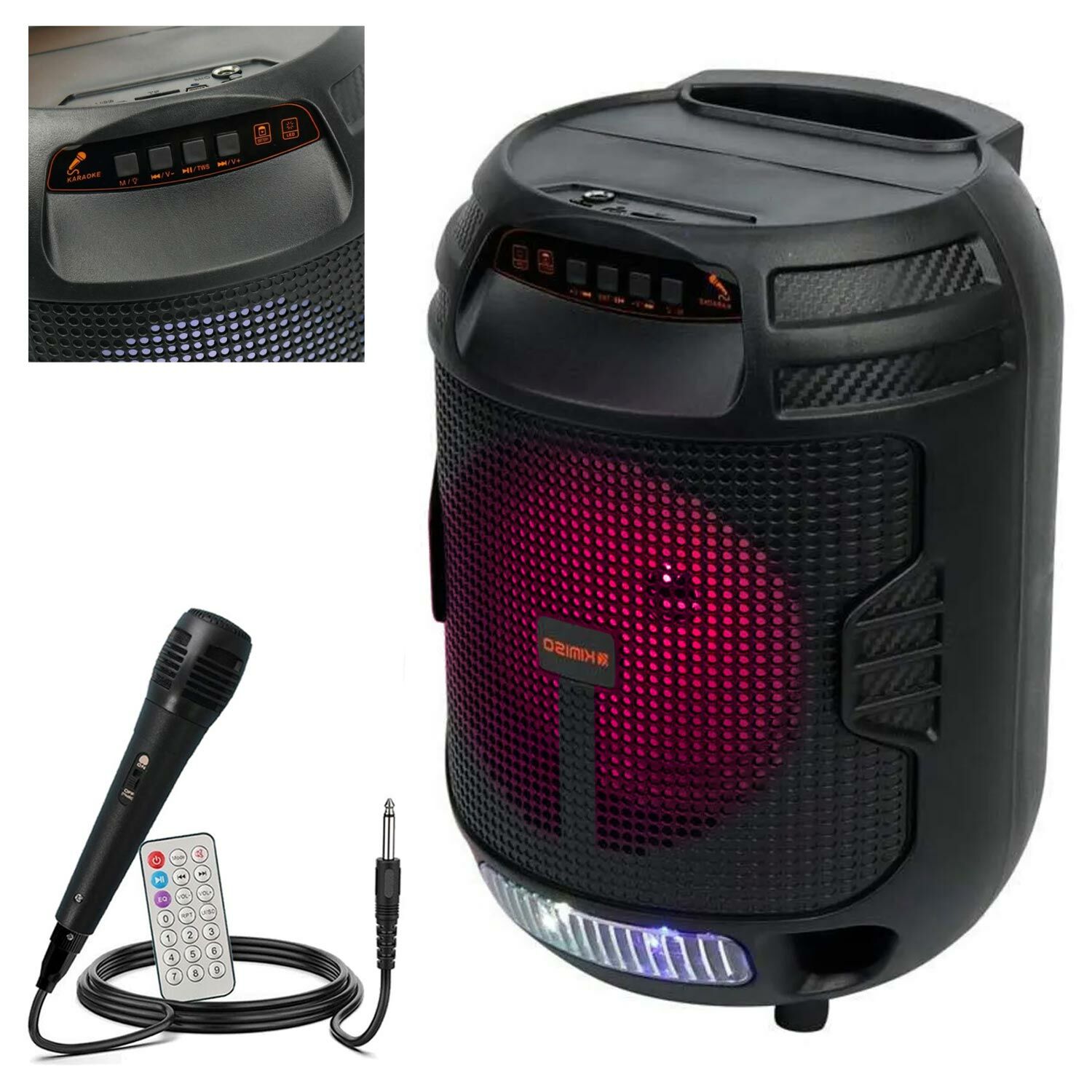 AKTİF SEYYAR ANFİ EL MİKROFONLU 16CM 8W BT/USB/SD LEDLİ KIMISO QS-3609